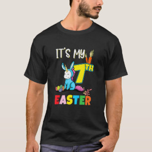 Kids Easter Egg Hunt 7th Birthday Cute Easter Unic T-Shirt