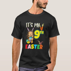 Kids Easter Egg Hunt 9th Birthday Cute Easter Hedg T-Shirt