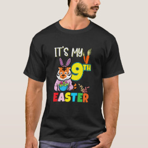 Kids Easter Egg Hunt 9th Birthday Cute Easter Tige T-Shirt