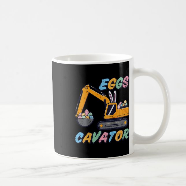 Kids Easter Excavator Eggs Cavator Construction Bo Coffee Mug (Right)