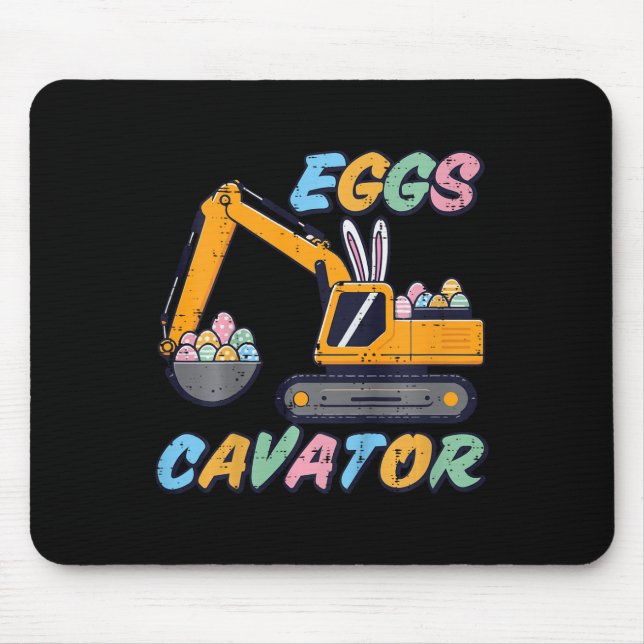 Kids Easter Excavator Eggs Cavator Construction Bo Mouse Pad (Front)