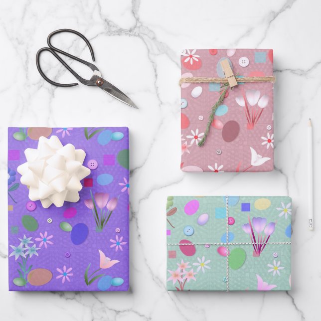 Kids Easter Fun Wrapping Paper Sheet (Front)