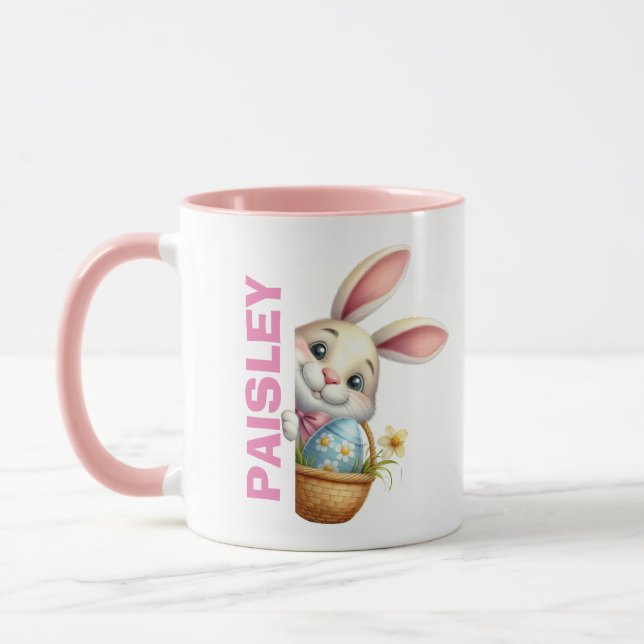 Kids Easter Mug Girls Easter Gift Custom Name (Left)