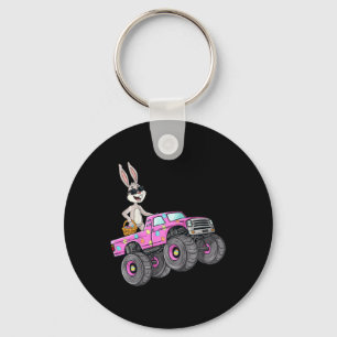 Kids Easter Rabbit Riding Monster Truck Fun Girls Key Ring