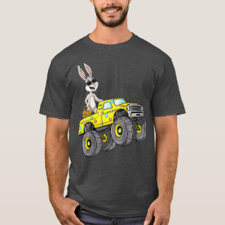 Kids Easter Rabbit Riding Monster Truck Funny Boys T-Shirt