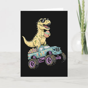 Kids Easter T Rex Monster Truck Dino Graphic  Card