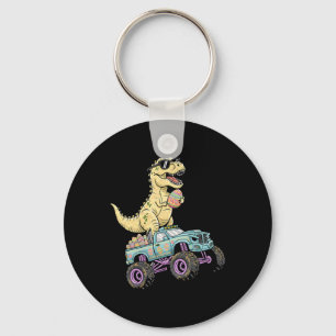 Kids Easter T Rex Monster Truck Dino Graphic  Key Ring