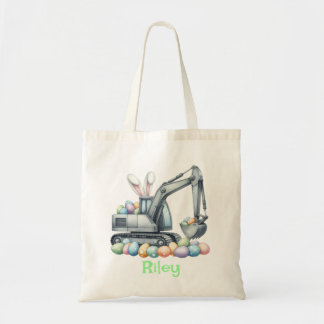 Kids Easter Tote Bag – Construction Truck & Eggs