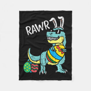 Kids Easter Trex Bunny Rawr Toddler Boys Easter Di Fleece Blanket