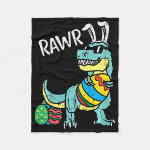 Kids Easter Trex Bunny Rawr Toddler Boys Easter Di Fleece Blanket