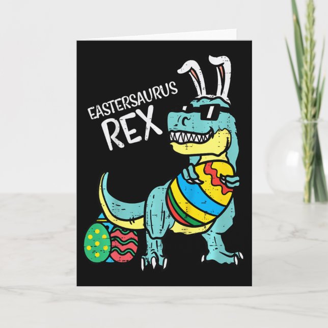 Kids Eastersaurus Rex Easter Trex Bunny Toddler Bo Card (Front)