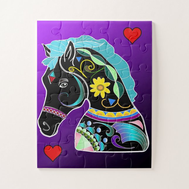 Kid's Easy Carousel Horse Puzzle 30 Big Pieces (Vertical)