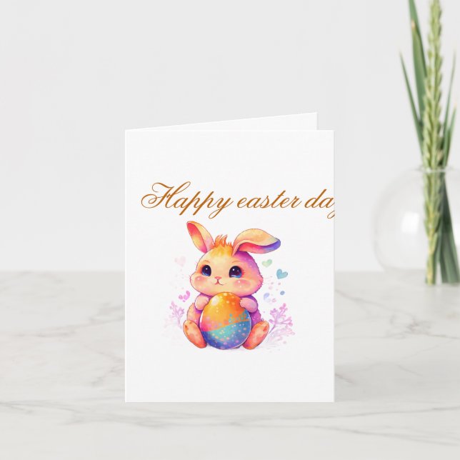 Kids, Editable Spring Easter Party Card, Bunny Bir Invitation (Front)