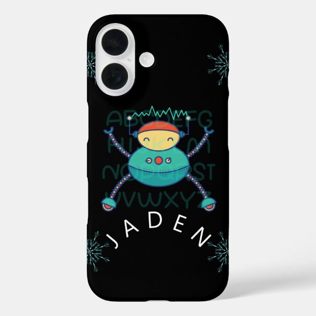 Kids Educational ABC Alphabet Robot Snowflake  Case-Mate iPhone Case (Back)