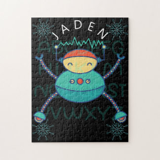 Kids Educational ABC Alphabet Robot Snowflake  Jigsaw Puzzle