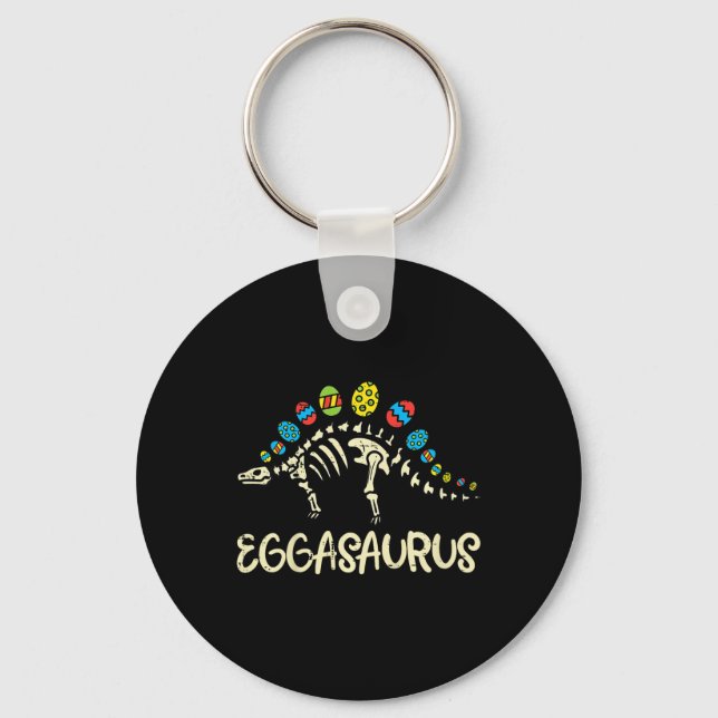 Kids Eggasaurus Easter Stegosaurus Dinosaur Boys K Key Ring (Front)