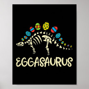 Kids Eggasaurus Easter Stegosaurus Dinosaur Boys K Poster