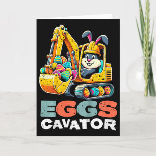 Kids Eggs Cavator Easter Bunny Excavator Boys Card