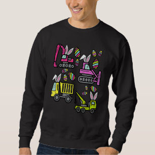 Kids Eggs Hunt Construction Truck Crane Toddler Bo Sweatshirt