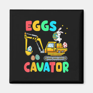 Kids Eggscavator Funny Easter Excavator Egg Huntin Magnet