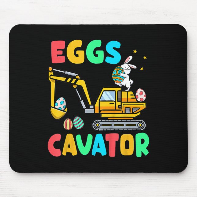 Kids Eggscavator Funny Easter Excavator Egg Huntin Mouse Pad (Front)