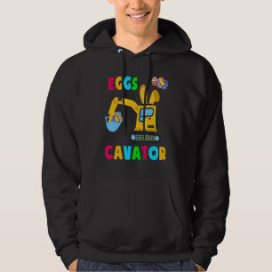 Kids Eggscavator Happy Easter Excavator Hunting E Hoodie