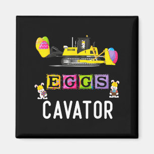 Kids Eggscavator Happy Easter Funny Excavator Hunt Magnet