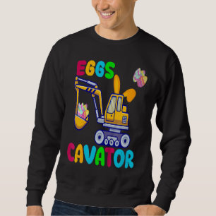 Kids EggsCavator Happy Easter Funny Excavator Hunt Sweatshirt