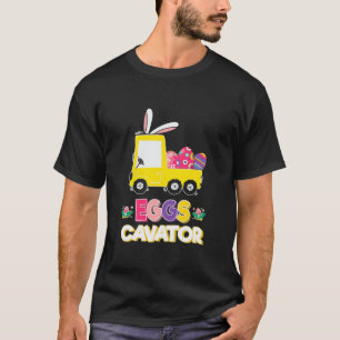 Kids Eggscavator Happy Easter Funny Excavator Hunt T-Shirt