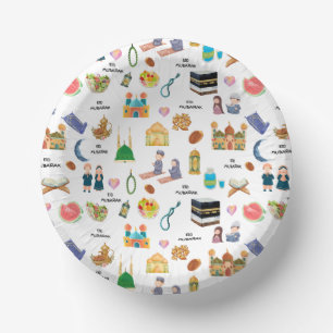Kids Eid Mubarak Paper Bowl – Colourful Islamic Plate