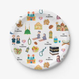 Kids Eid Mubarak Paper Plates – Colourful Islamic