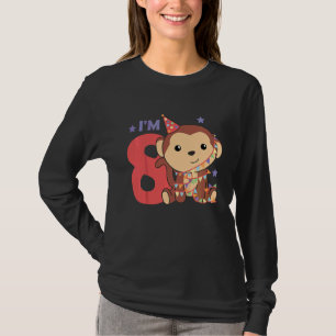 Kids Eighth Birthday Monkey For Kids A Birthday Mo T-Shirt