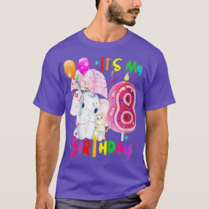 Kids Elephant Birthday Its My 9th Birthday Girls E T-Shirt