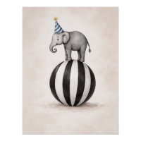 Kids Elephant Circus Theme Poster