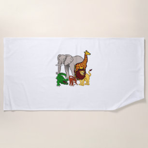 Kids Elephant Giraffe Boys Girls Lion Zoo Alligat Beach Towel
