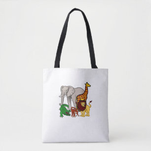 Kids Elephant Giraffe Boys Girls Lion Zoo Alligat Tote Bag