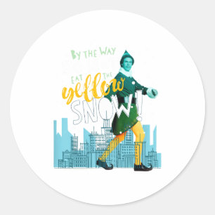 Kids Elf Buddy Don't Eat The Yellow Snow Skyline T Classic Round Sticker