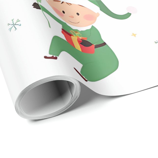 Kids Elf Christmas Wrapping Paper (Roll Corner)
