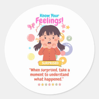 Kids Emotion Featuring Surprised Classic Round Sticker