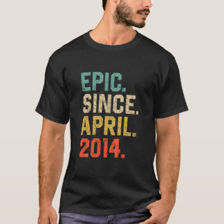 Kids Epic Since April 2014 Boys Girls Vintage 8Th T-Shirt