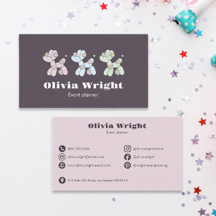 Kids Event Balloon Dogs Party Planner Business Card