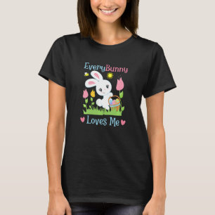 Kids Every Bunny Loves Me Easter Pun Quote Bunny E T-Shirt