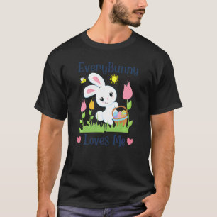 Kids Every Bunny Loves Me Easter Pun Quote Bunny T-Shirt
