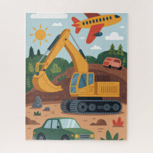 Kids Excavation Trucks Aeroplane Art Puzzle