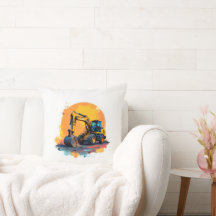 Kids Excavator Pillow