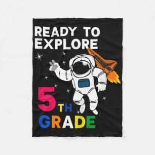 Kids Explore Fifth 5 Grade Student Astronaut Back Fleece Blanket