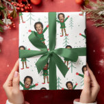 Kid's Face & Name Elf Christmas Funny Pattern Wrapping Paper<br><div class="desc">Wrap your gifts with a hilarious twist this Christmas using our customisable wrapping paper featuring your kid’s face on an elf’s body! This fun and playful design is perfect for adding extra joy to the holiday season. Simply upload a photo of your little one, and we'll transform them into the...</div>