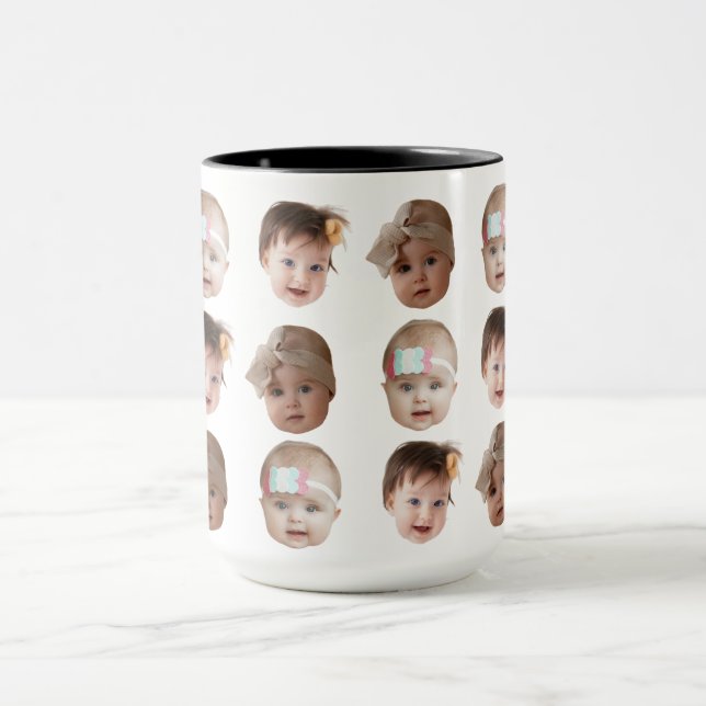 Kids Face Pet's Husband's Father's Day Birthday Gi Mug (Center)