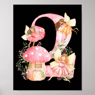Kids Fairy 2nd Birthday Girl Party Magical Fairy B Poster