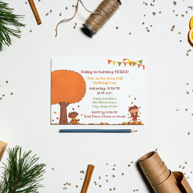Kids Fall Birthday Invitation (Creator Uploaded)